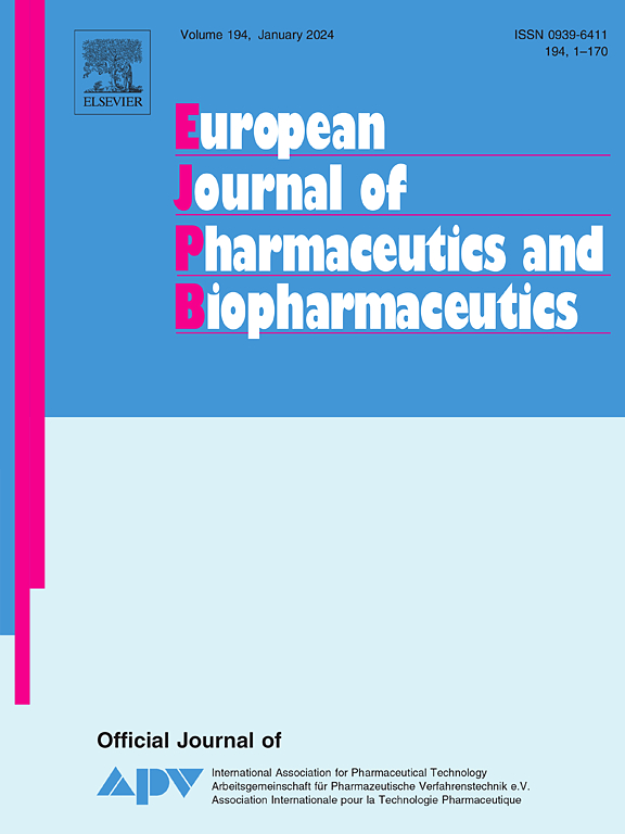 Go to journal home page - European Journal of Pharmaceutics and Biopharmaceutics